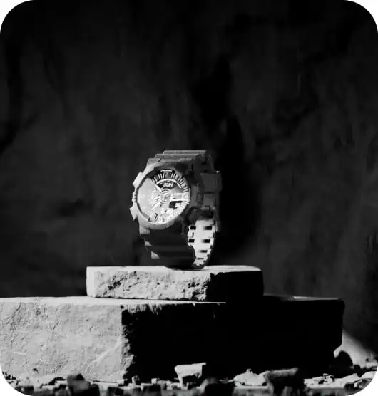 Wristwatch on stone